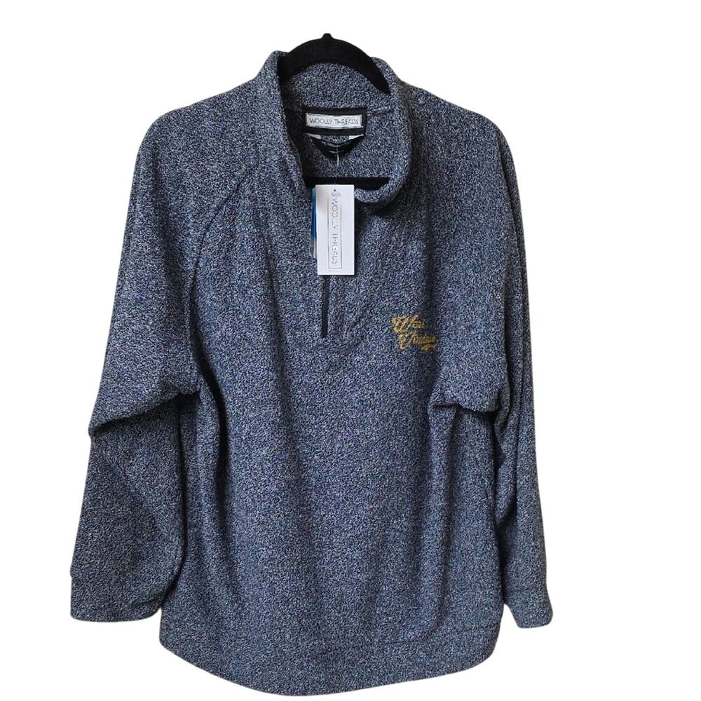 Woolly Threads The Original Wooly Quarter Zip Pullover West Virginia Adult L NWT